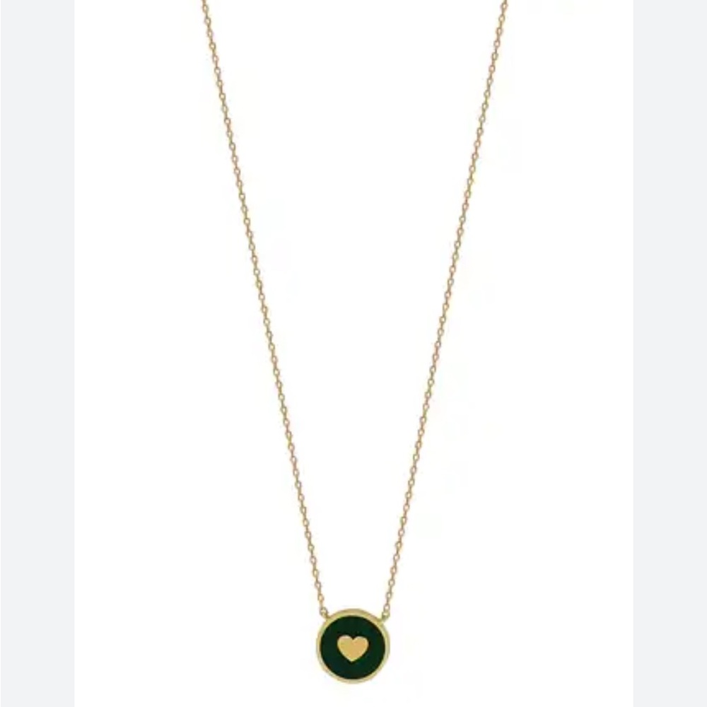 BONY  LEVY 14K Gold Necklace with Green Heart Pendant
